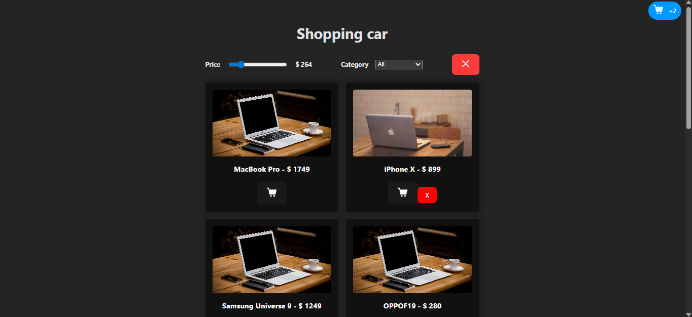 Interfaz de productos